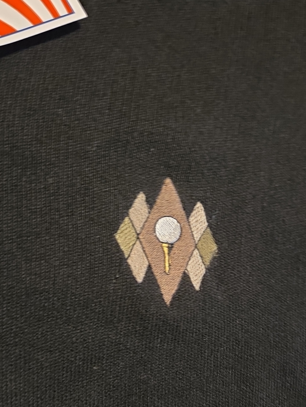 NWT Vintage CARAMEL Men's Black 100% Cotton  V-Neck Golf Sweater